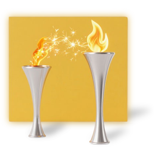 One torch lighting another, representing leadership at Edify