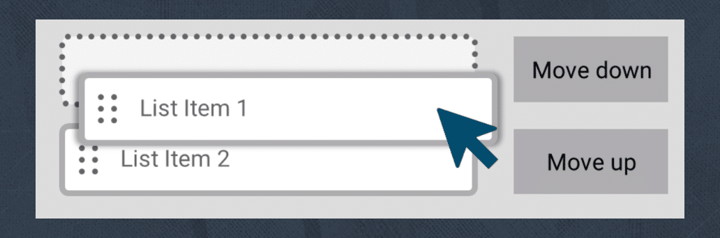 WCAG 2.2 example interface that fails single pointer alternative